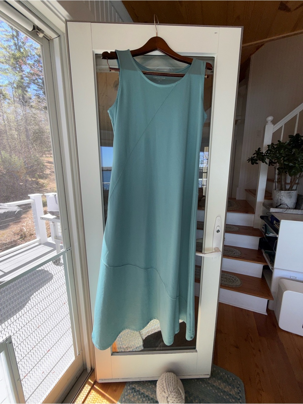 Coldwater Creek Teal Blue Sleeveless Maxi Dress - Picture 6 of 9